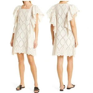 NWT Munthe Hico Mini Dress - Broderie Anglaise Eyelet Organic Cotton
